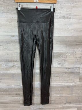 SPANX Faux Leather Leggings Black - Size Medium (M/M) Style 2437